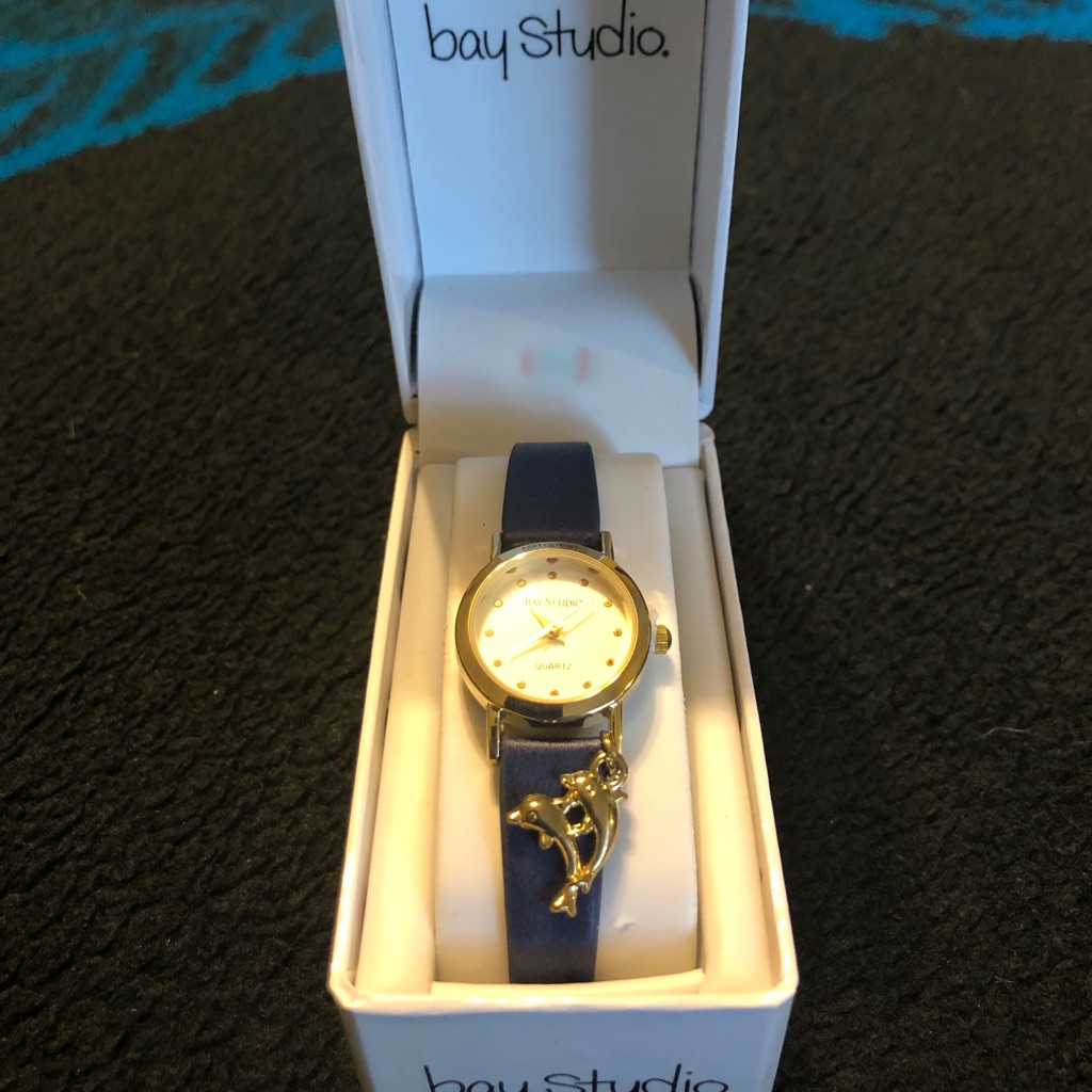 Bay Studio New In Box Navy And Gold Dolphin Watch